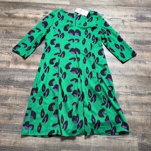 Tyler Boe Green and Purple Leopard  Patterned Women's Dress